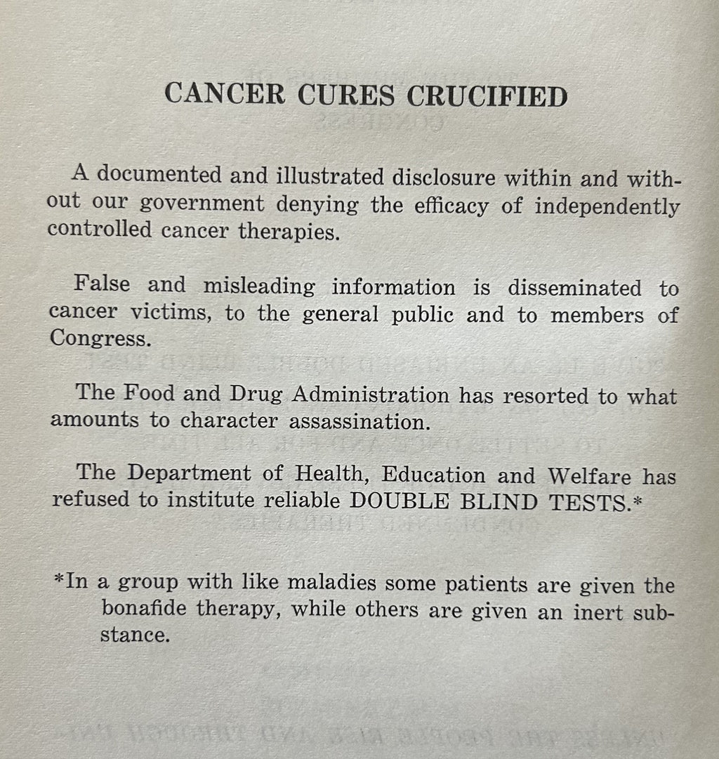 CANCER CURES CRUCIFIED (Closed Shutters) - Signed Copy