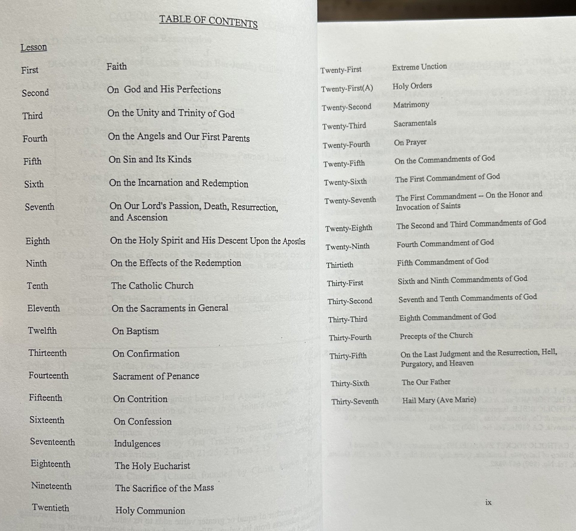 CATHOLIC CATECHISM