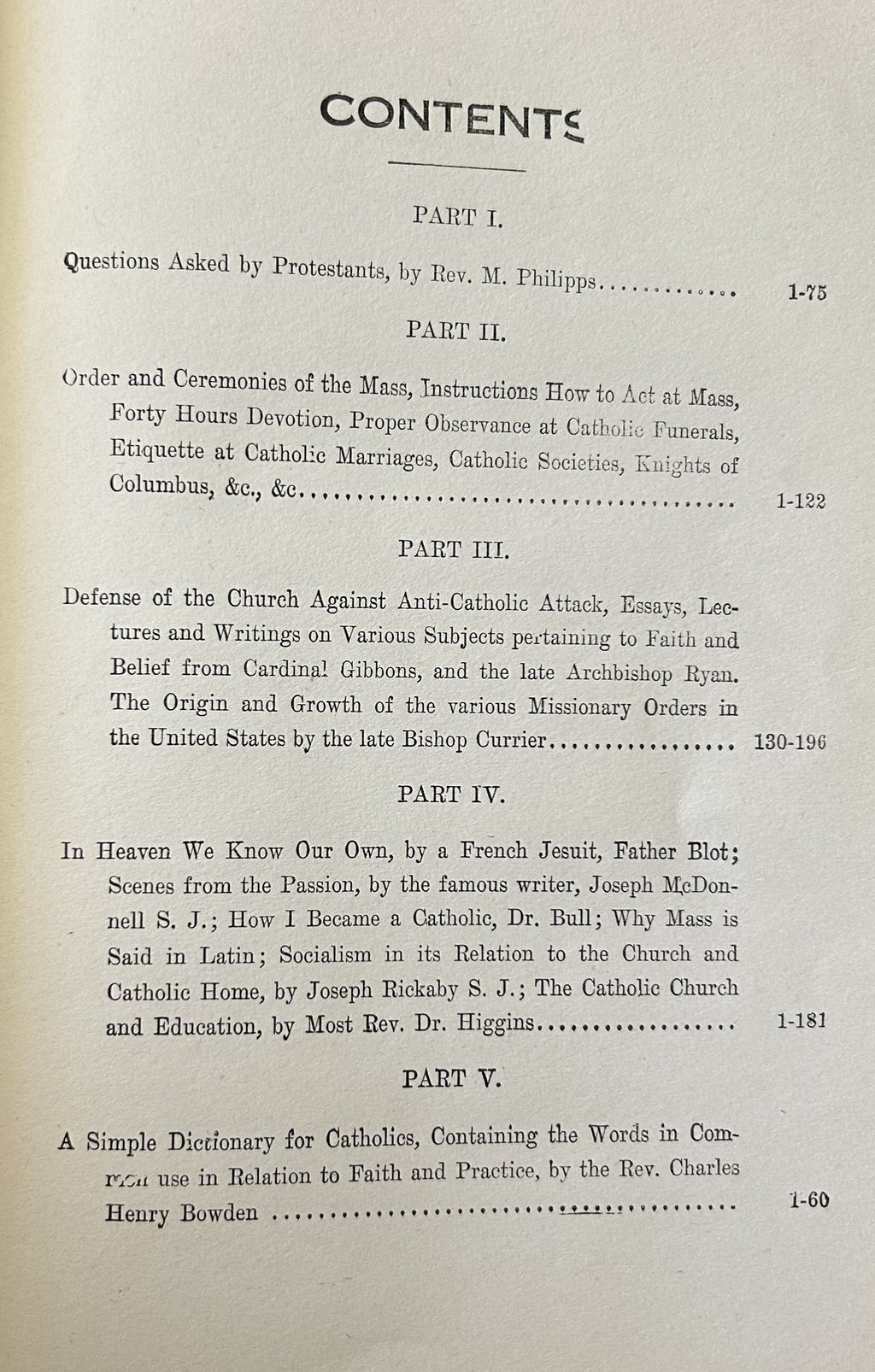 THE CATHOLIC GUIDE (Vol One)