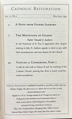 CATHOLIC RESTORATION Vol IV, No.3; May-June 1994