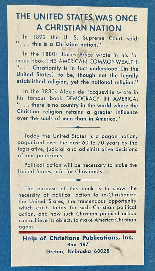 A CHRISTIAN POLITICAL PARTY