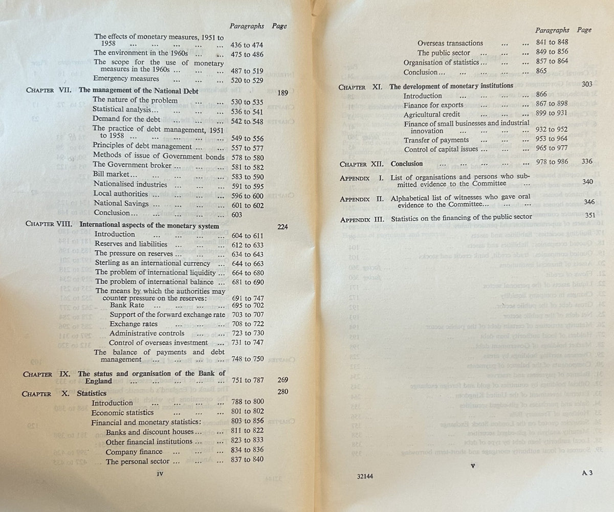 COMMITTEE ON THE WORKING OF THE MONETARY SYSTEM REPORT (U.K.)