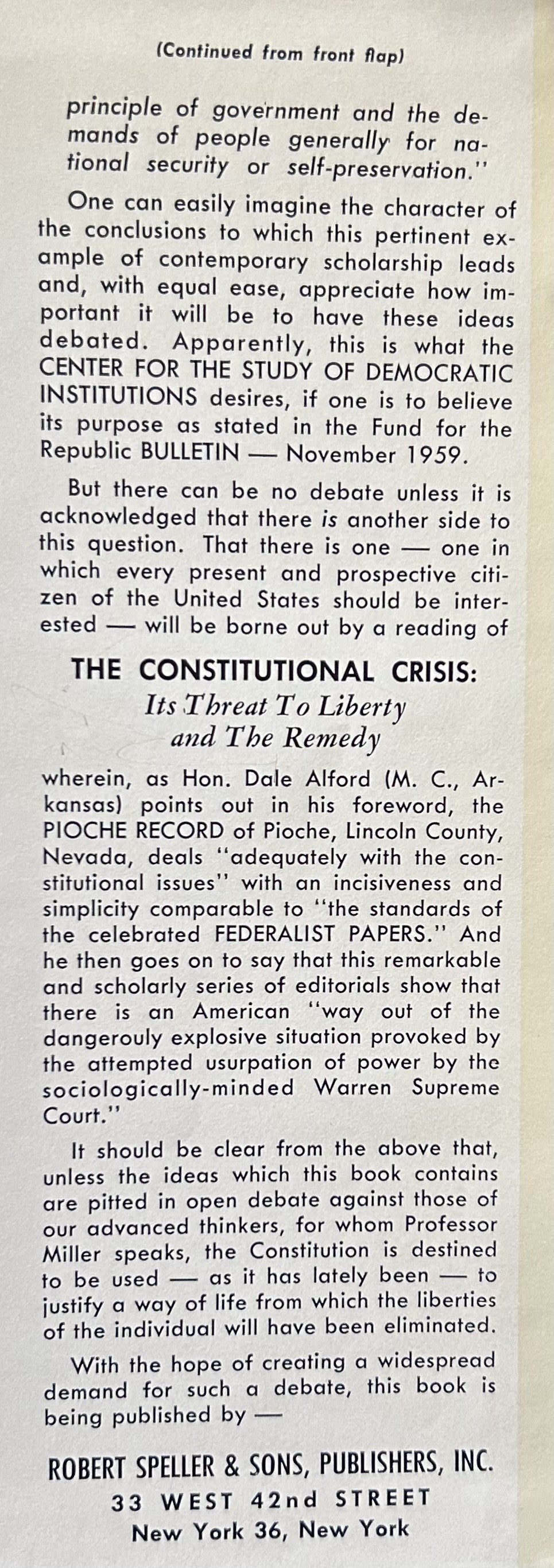 THE CONSTITUTIONAL CRISIS Its Threat to Liberty and Its Remedy