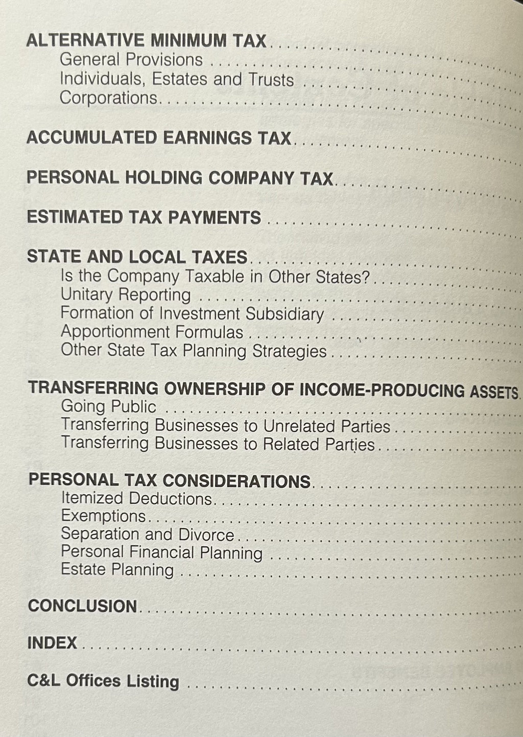 Coopers & Lybrand TAX STRATEGIES AND PLANNING