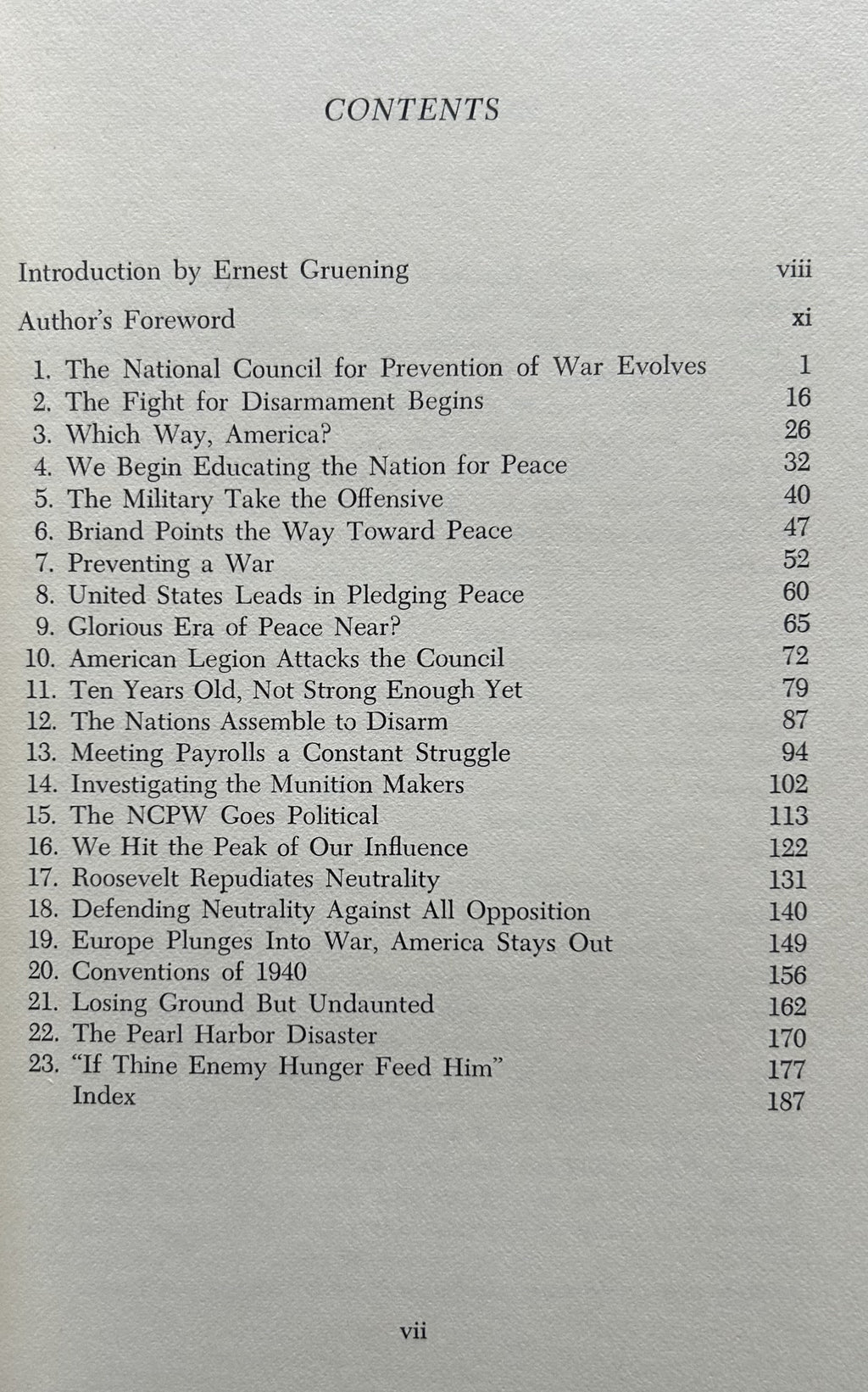 TO END WAR The Story of the National Council for Prevention of War