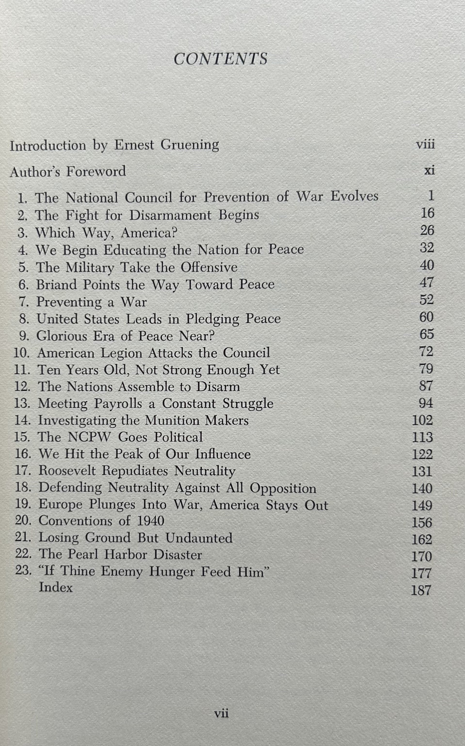 TO END WAR The Story of the National Council for Prevention of War