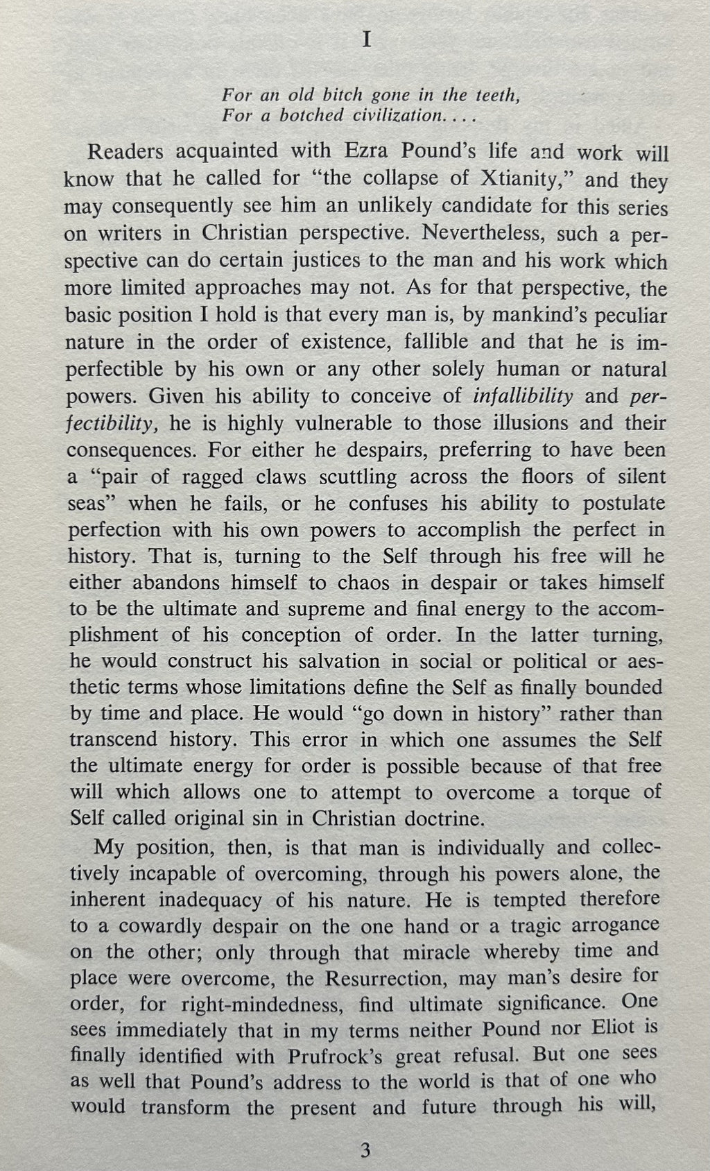 EZRA POUND: A Critical Essay