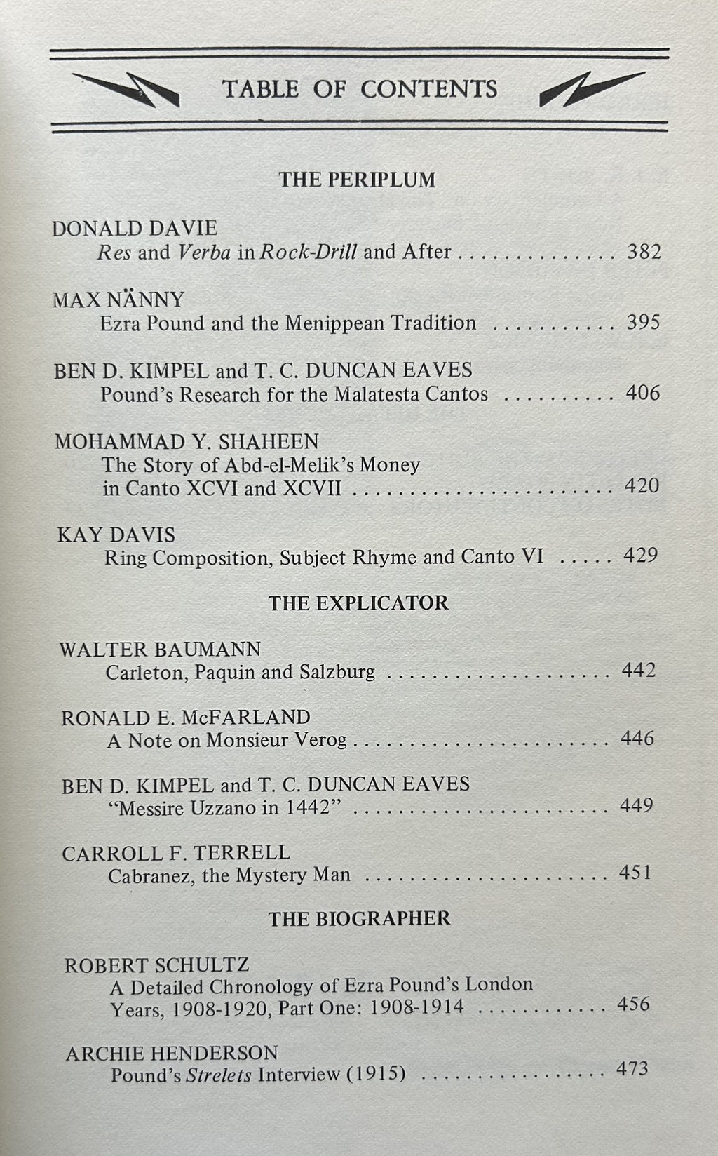 PAIDEUMA Vol 11, No.3, 1982 Journal Devoted to Ezra Pound Scholarship