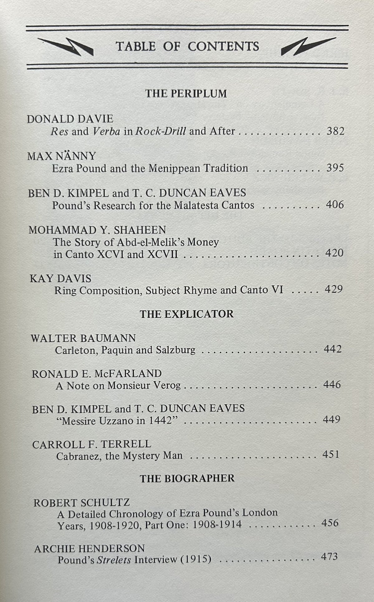 PAIDEUMA Vol 11, No.3, 1982 Journal Devoted to Ezra Pound Scholarship