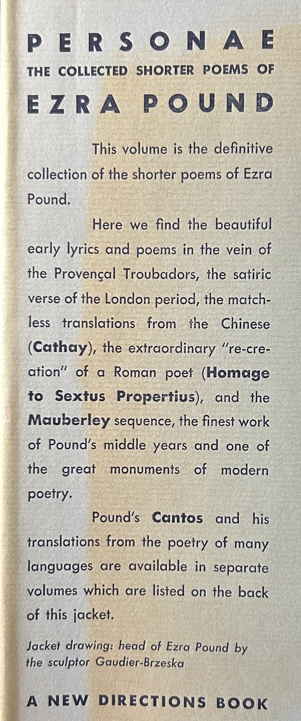 EZRA POUND PERSONAE: Collection of Shorter Poems