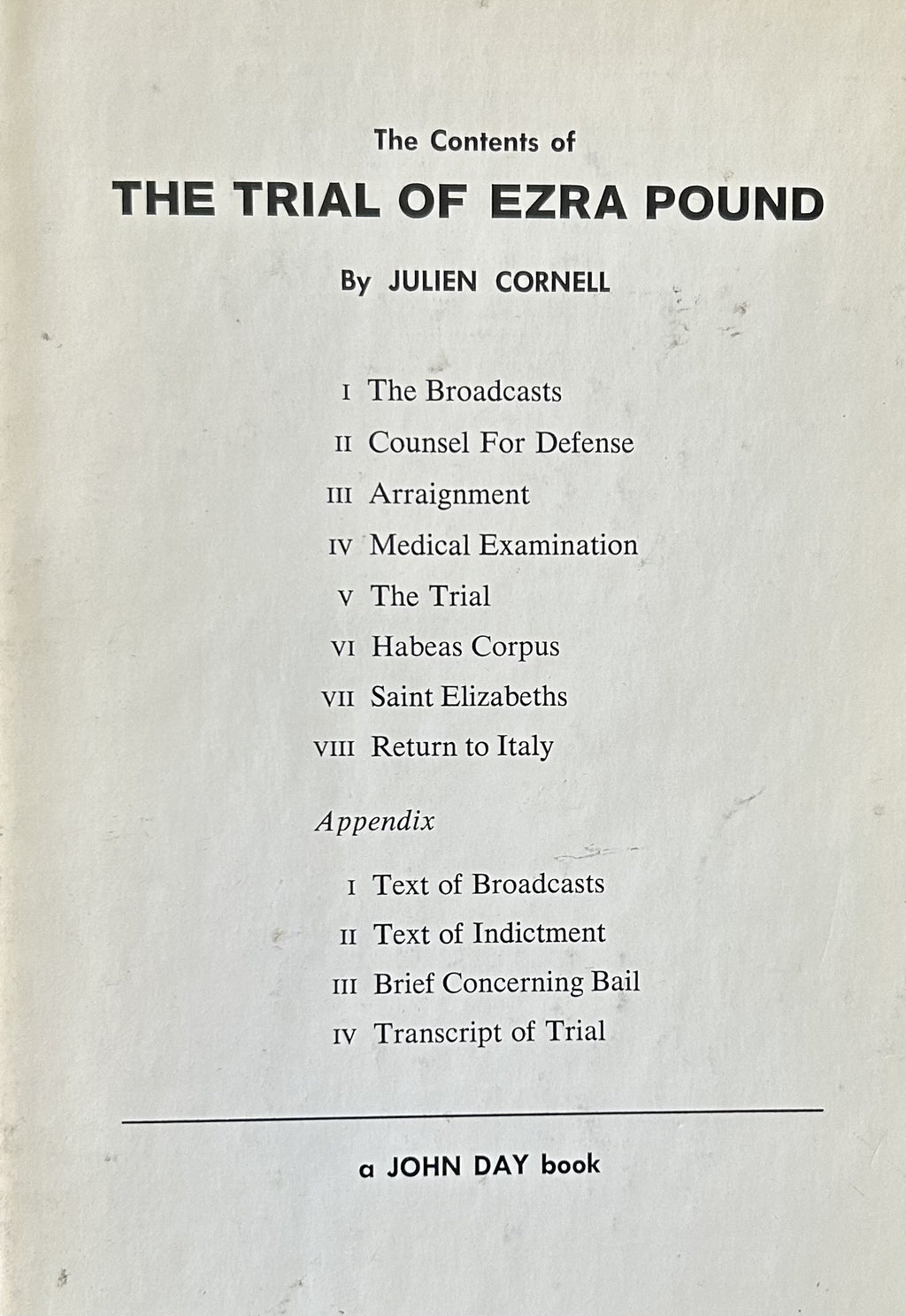 THE TRIAL OF EZRA POUND: Documented Account of the Treason Case