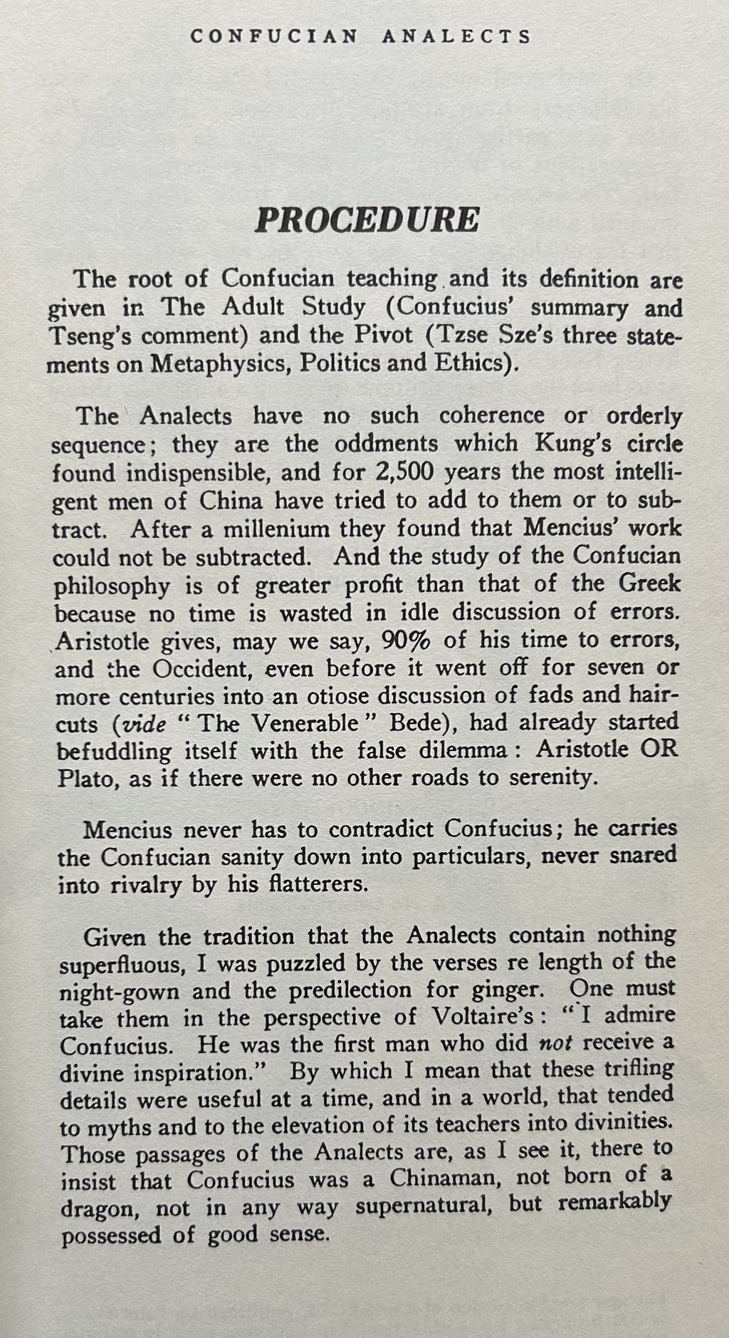 ANALECTS (on Confucius) trans. by Ezra Pound