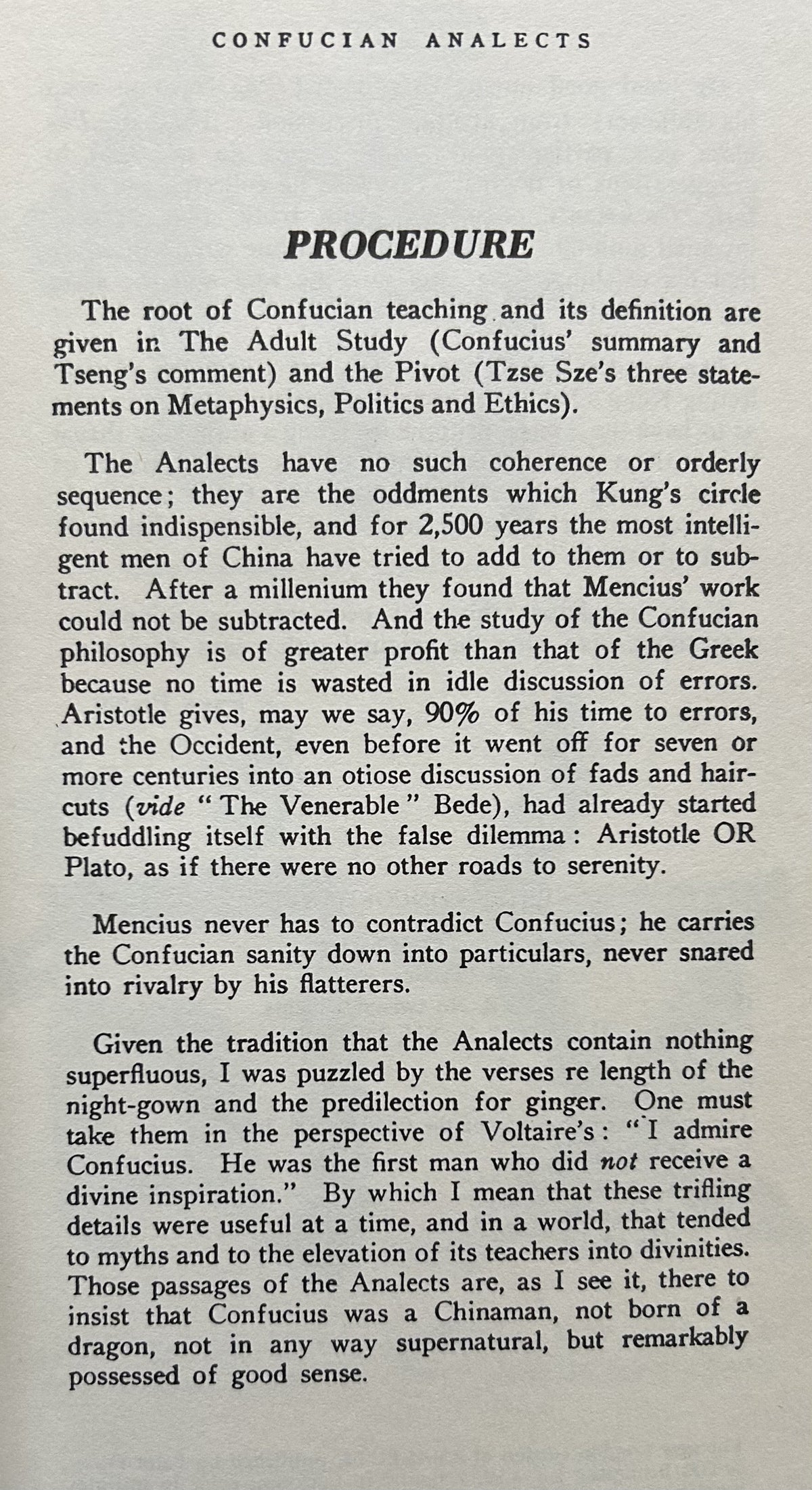 ANALECTS (on Confucius) trans. by Ezra Pound