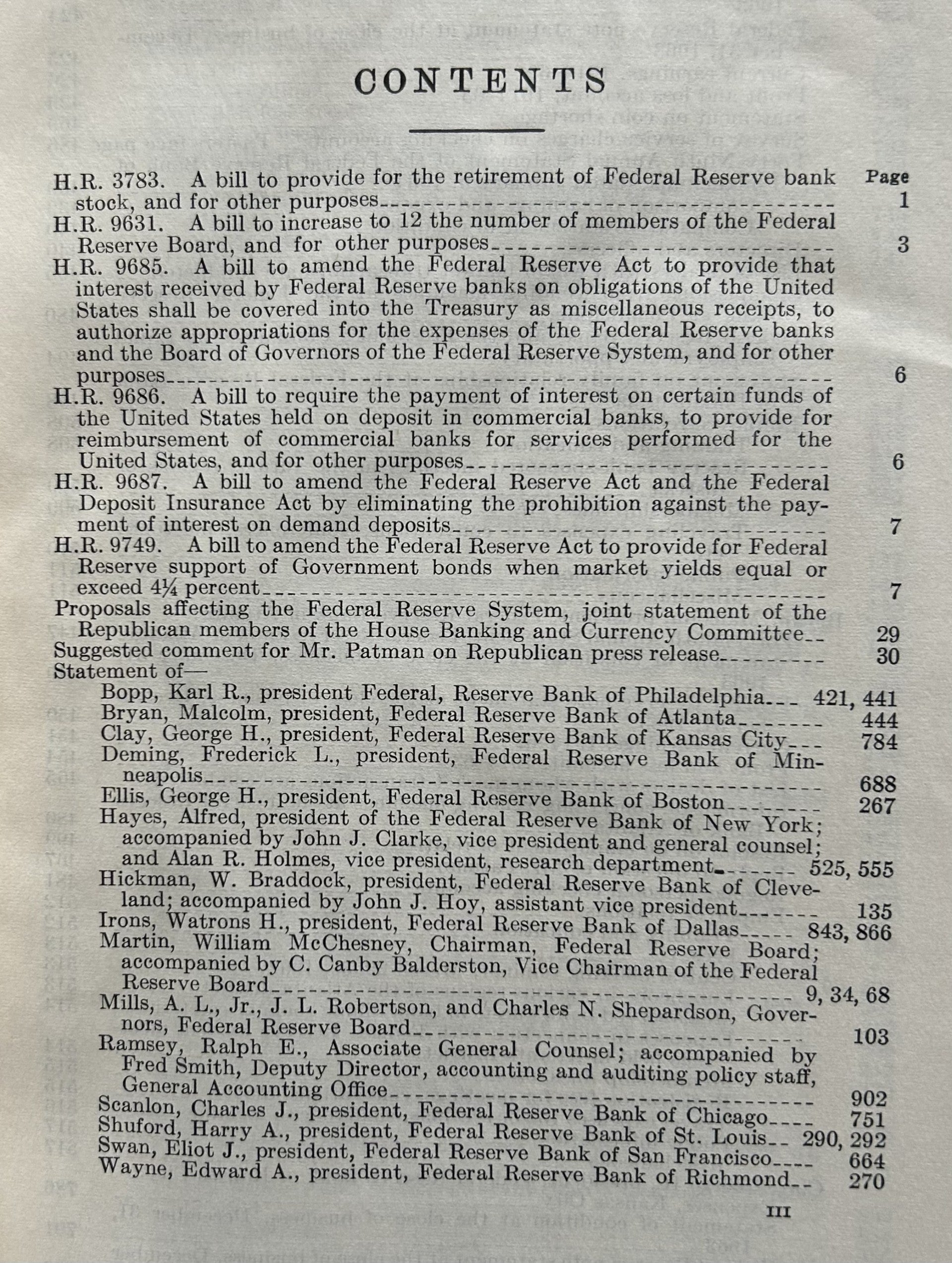 THE FEDERAL RESERVE SYSTEM AFTER FIFTY YEARS (Expanded version from Committee of Banking & Currency)