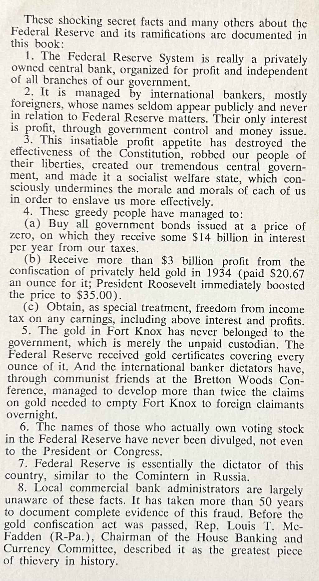 THE FEDERAL RESERVE BANK The Most Fantastic Fraud in History