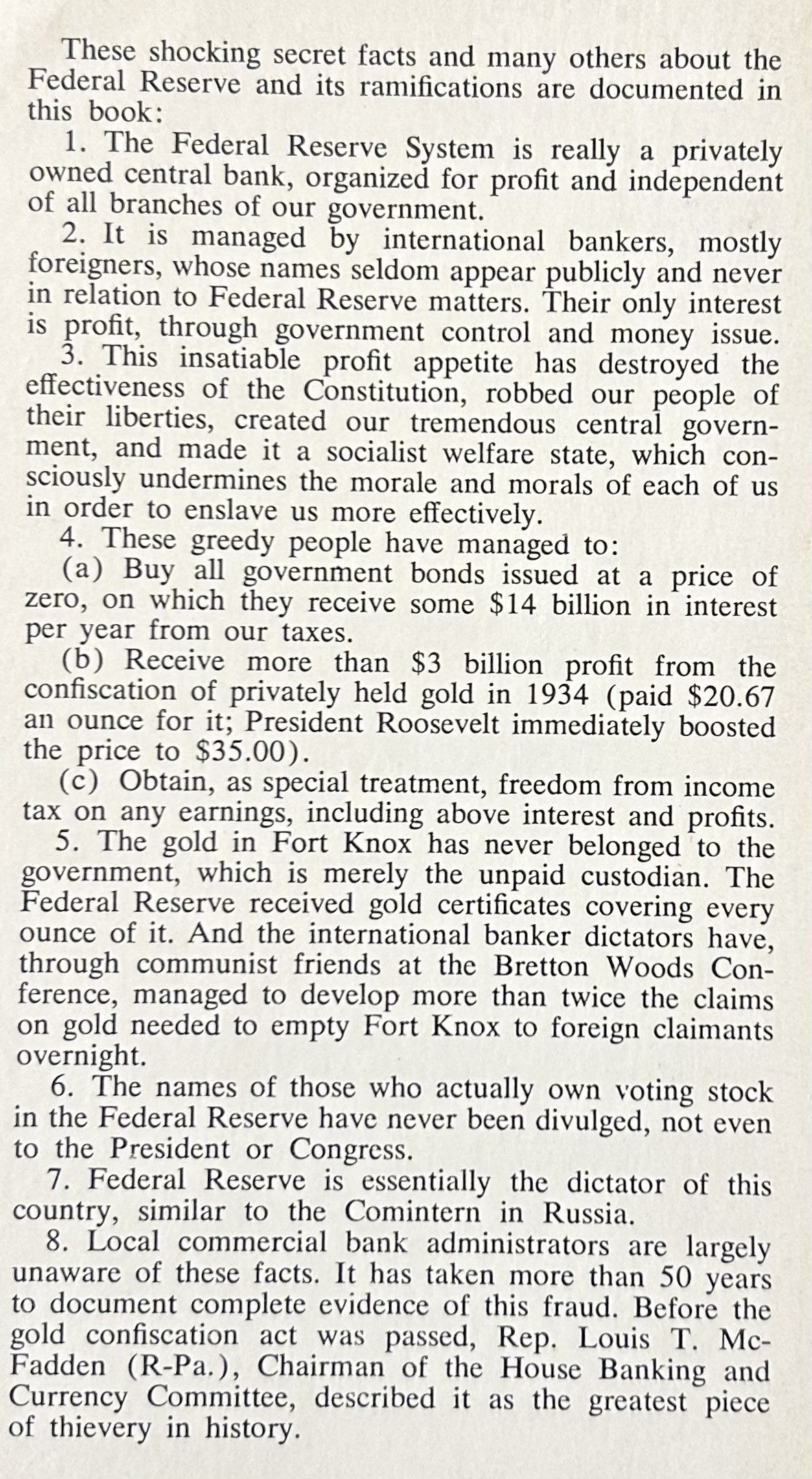 THE FEDERAL RESERVE BANK The Most Fantastic Fraud in History