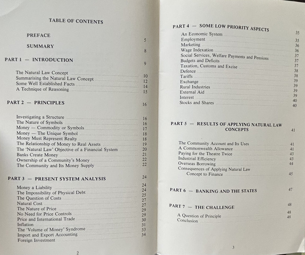 FINANCE AND NATURAL LAW (Australia)