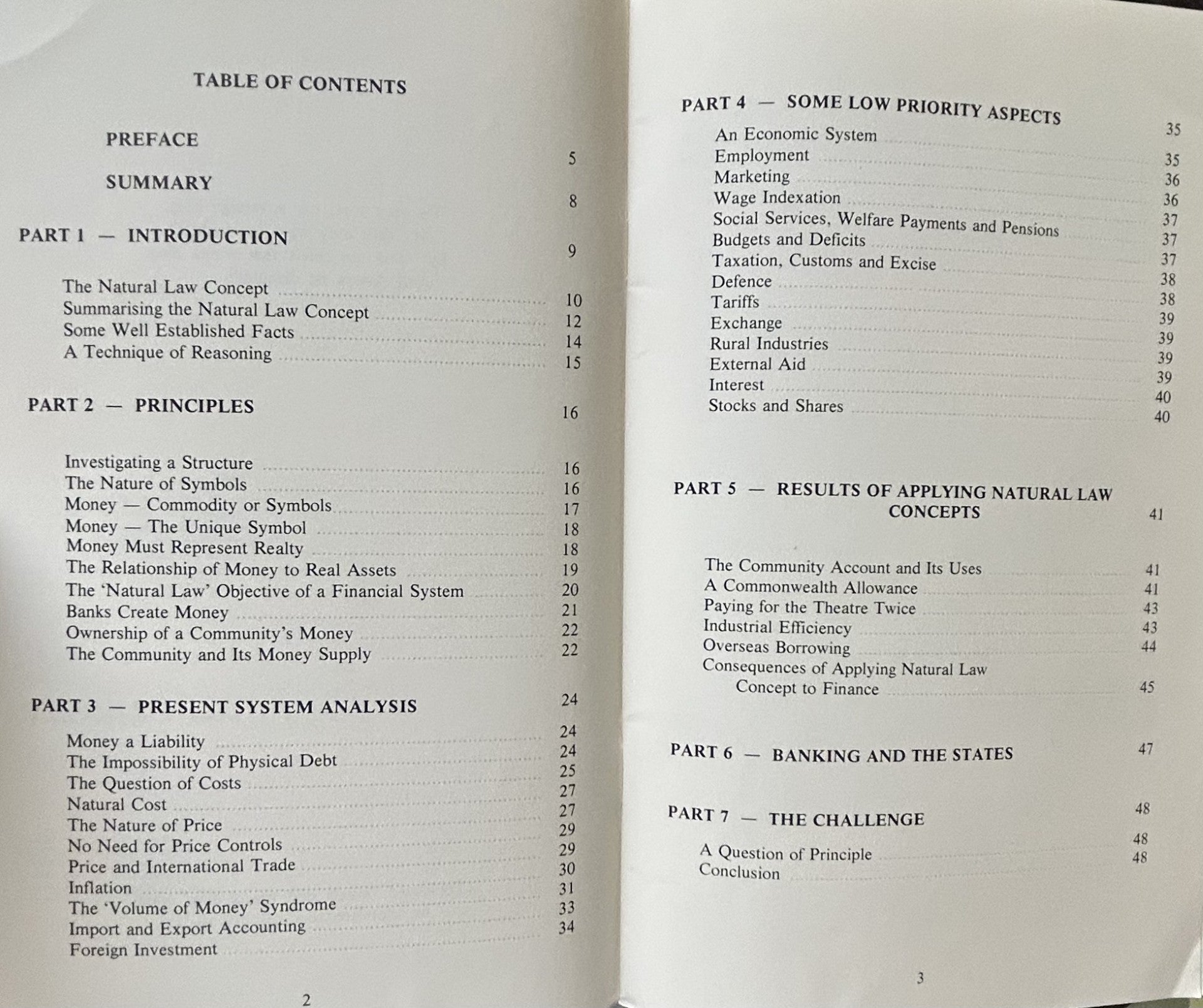 FINANCE AND NATURAL LAW (Australia)