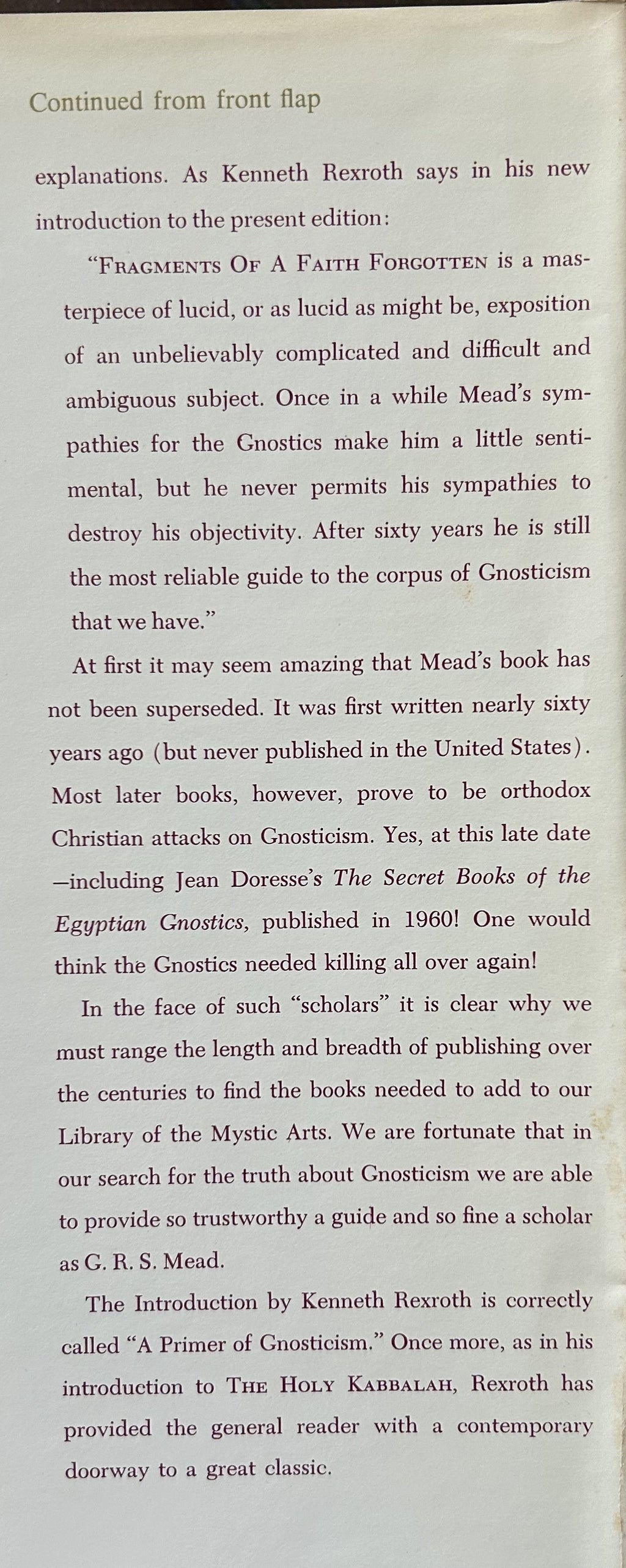 FRAGMENTS OF A FAITH FORGOTTEN: The Gnostics