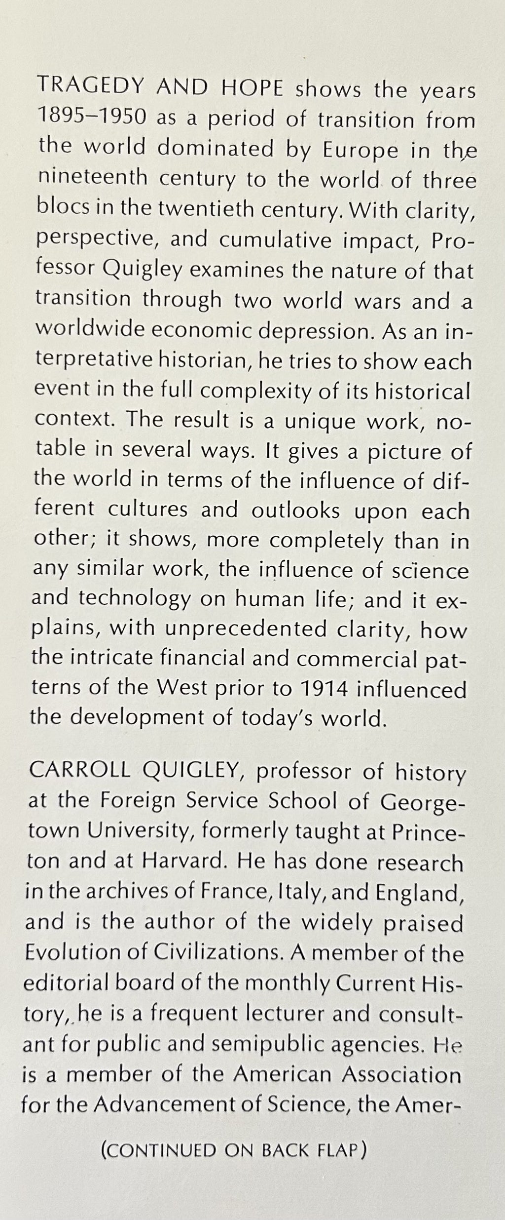 TRAGEDY AND HOPE: A History of the World in Our Time