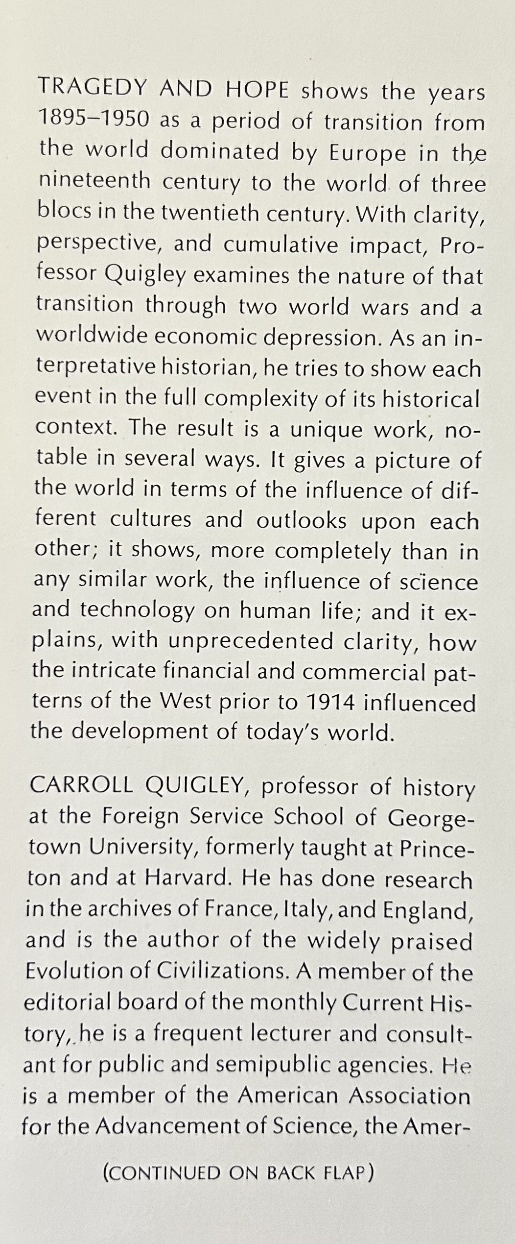 TRAGEDY AND HOPE: A History of the World in Our Time