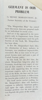 GERMANY IS OUR PROBLEM (The Morganthau Plan)