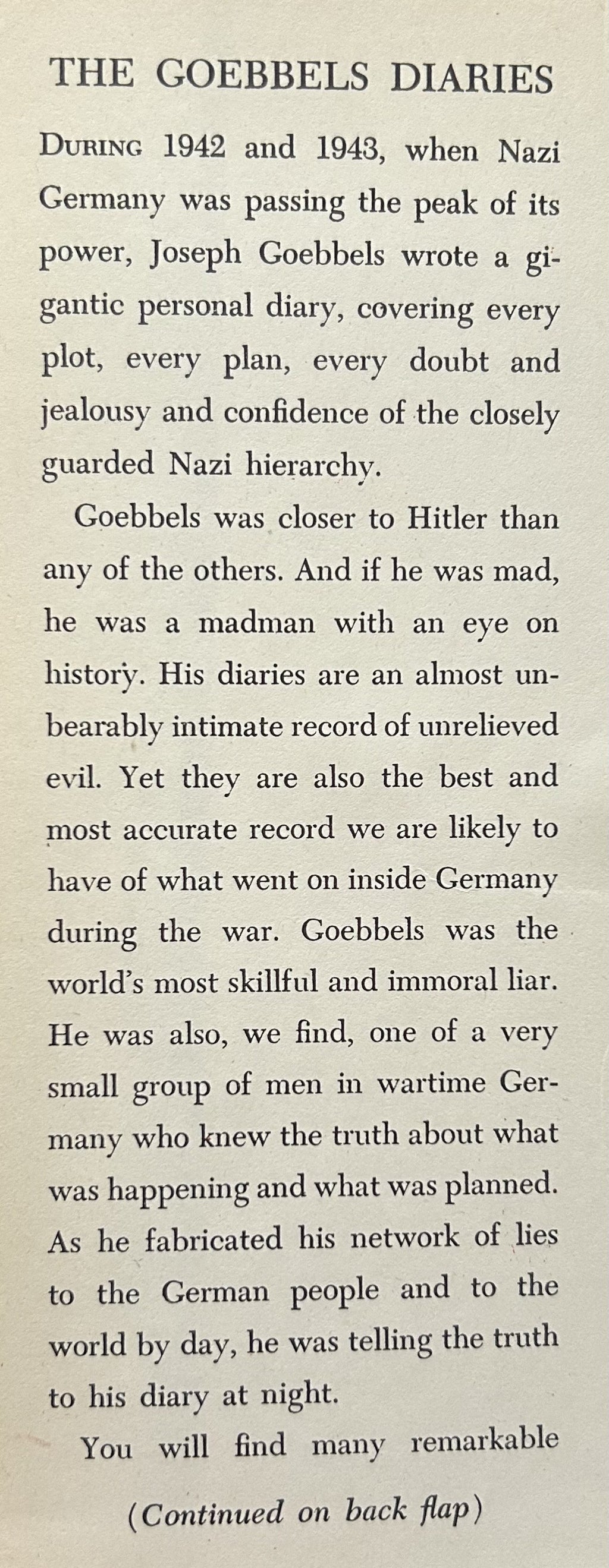 THE GOEBELS DIARIES 1942-1943