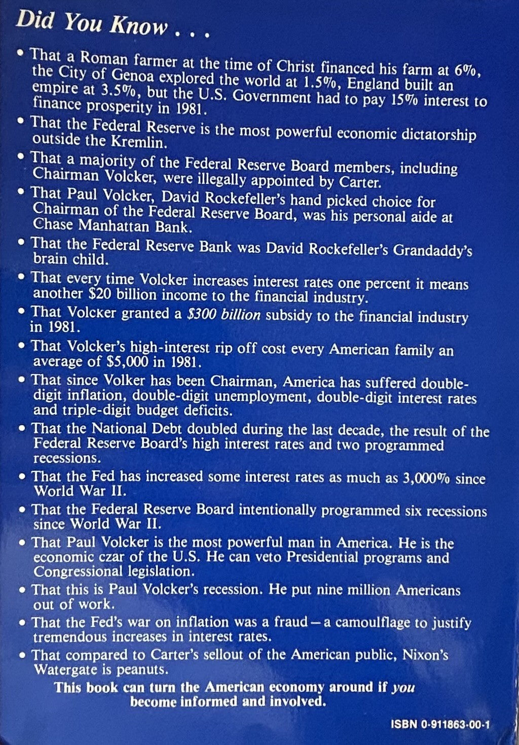 GREAT AMERICAN RIPOFF: An Indictment of the Federal Reserve Board