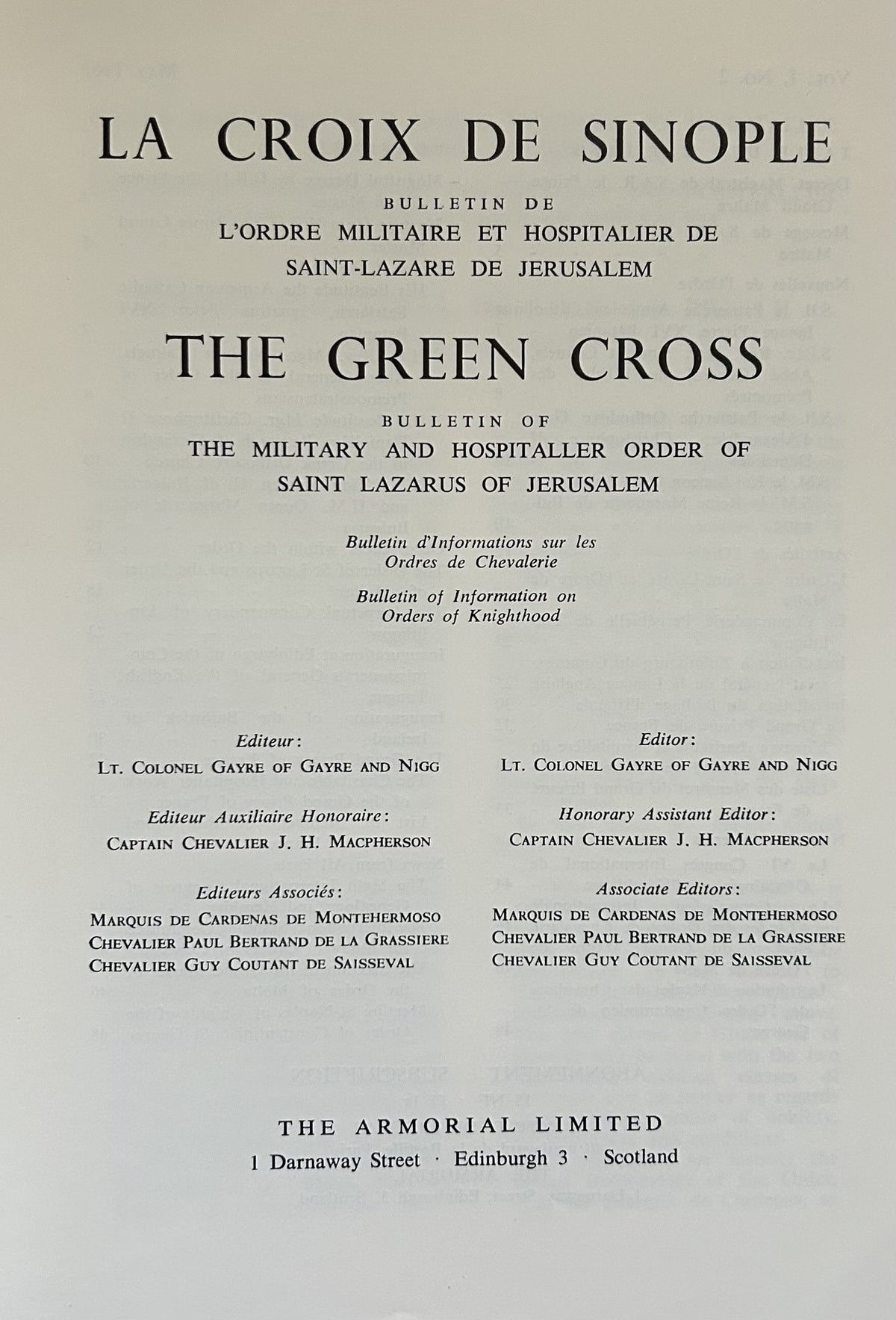 LA CROIX DE SINOPLE - The Green Cross (4 booklets)