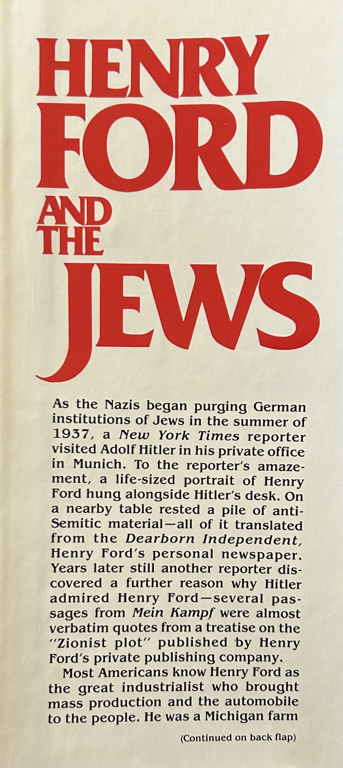 HENRY FORD AND THE JEWS