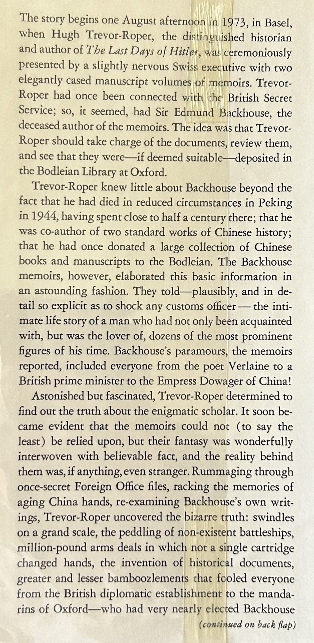 HERMIT OF PEKING The Hidden Life of Sir Edmund Backhouse