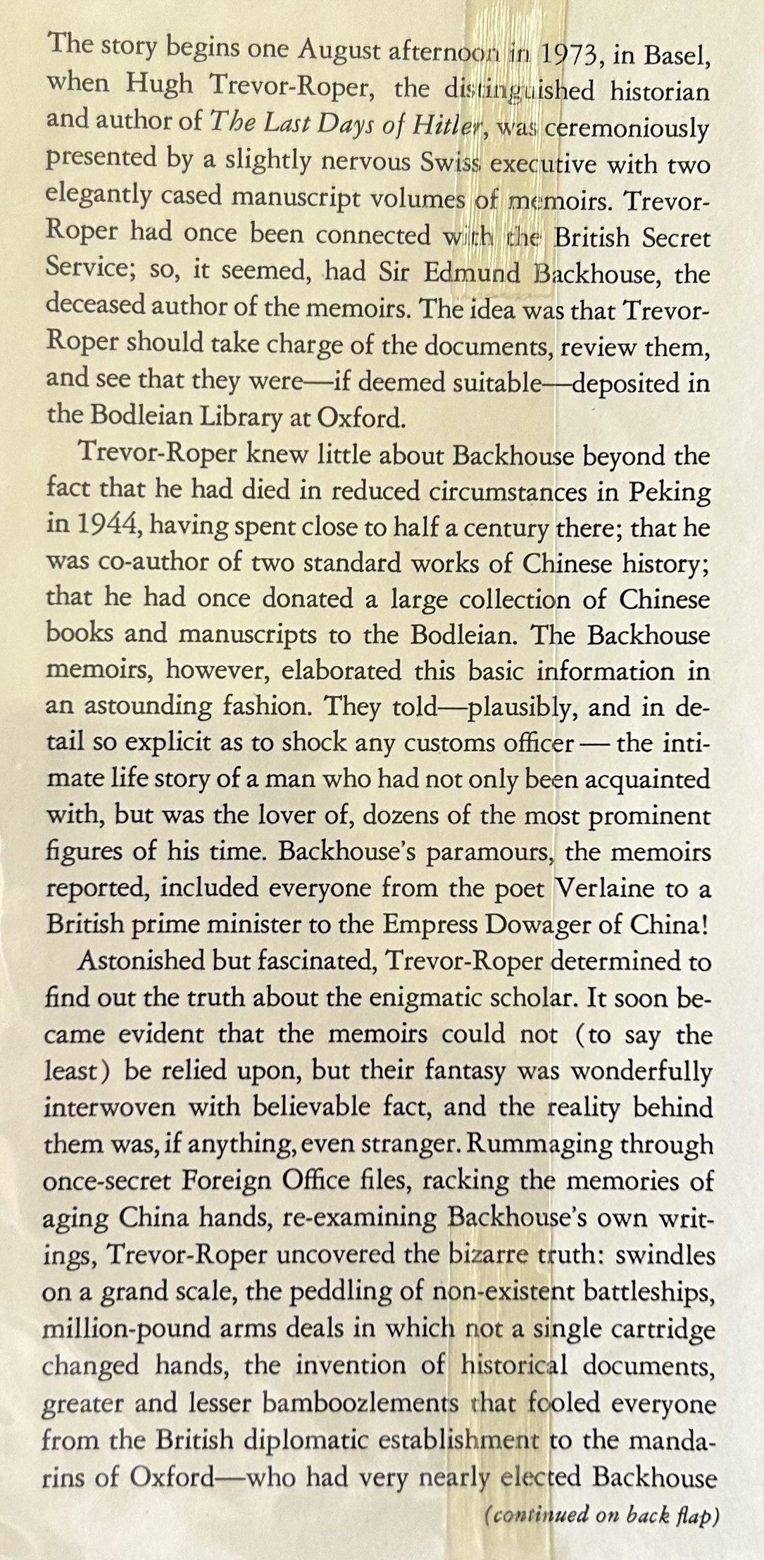 HERMIT OF PEKING The Hidden Life of Sir Edmund Backhouse