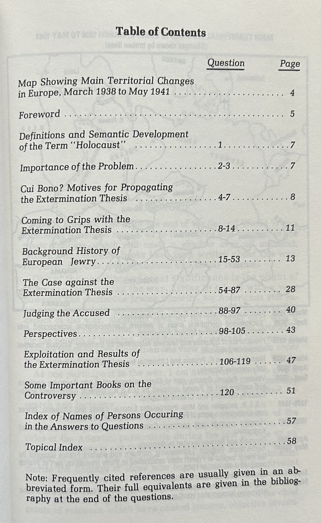 THE "HOLOCAUST" 120 Questions and Answers