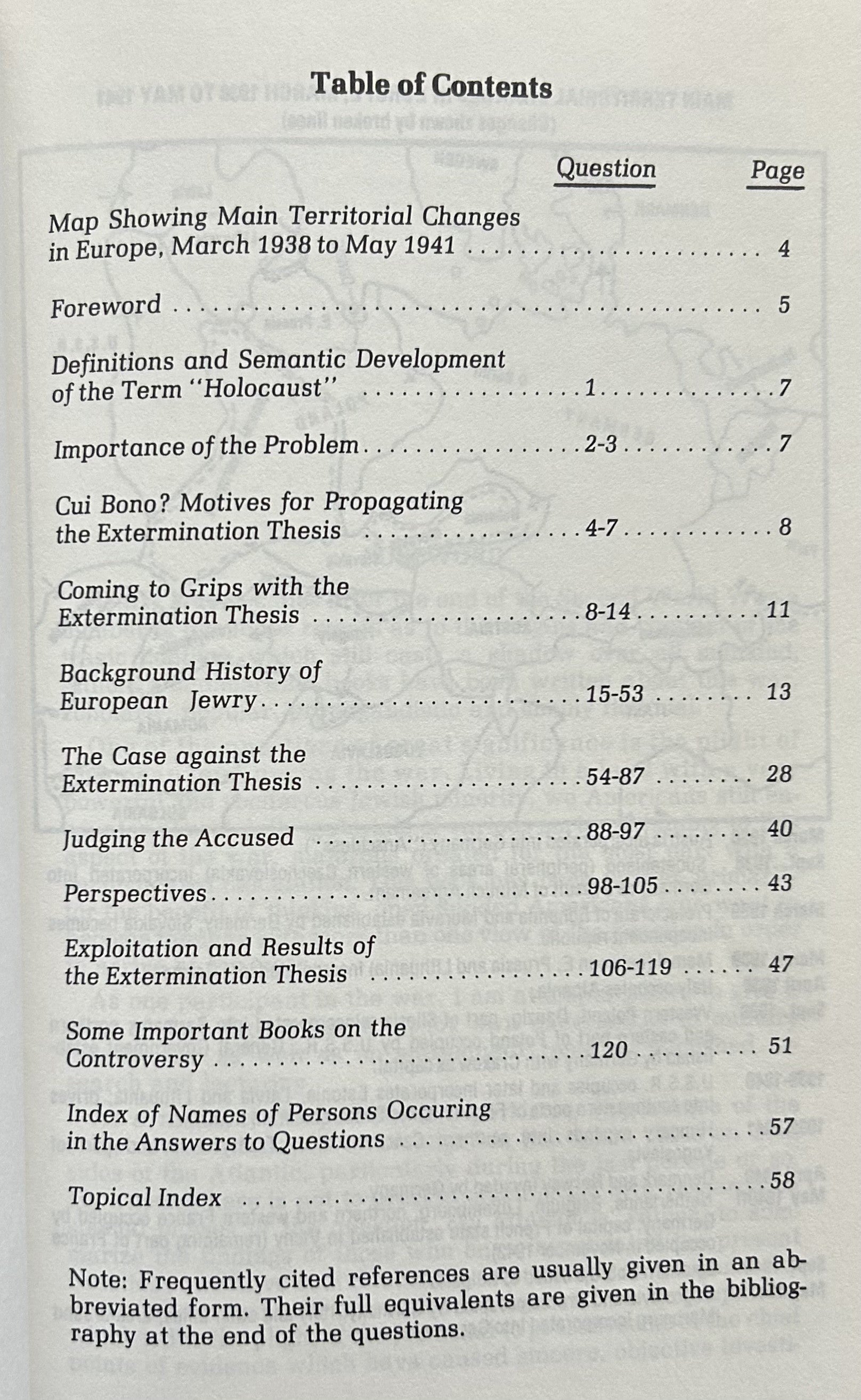THE "HOLOCAUST" 120 Questions and Answers