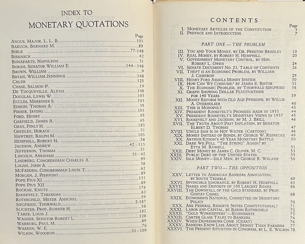 HONEST MONEY YEAR BOOK and DIRECTORY 1940