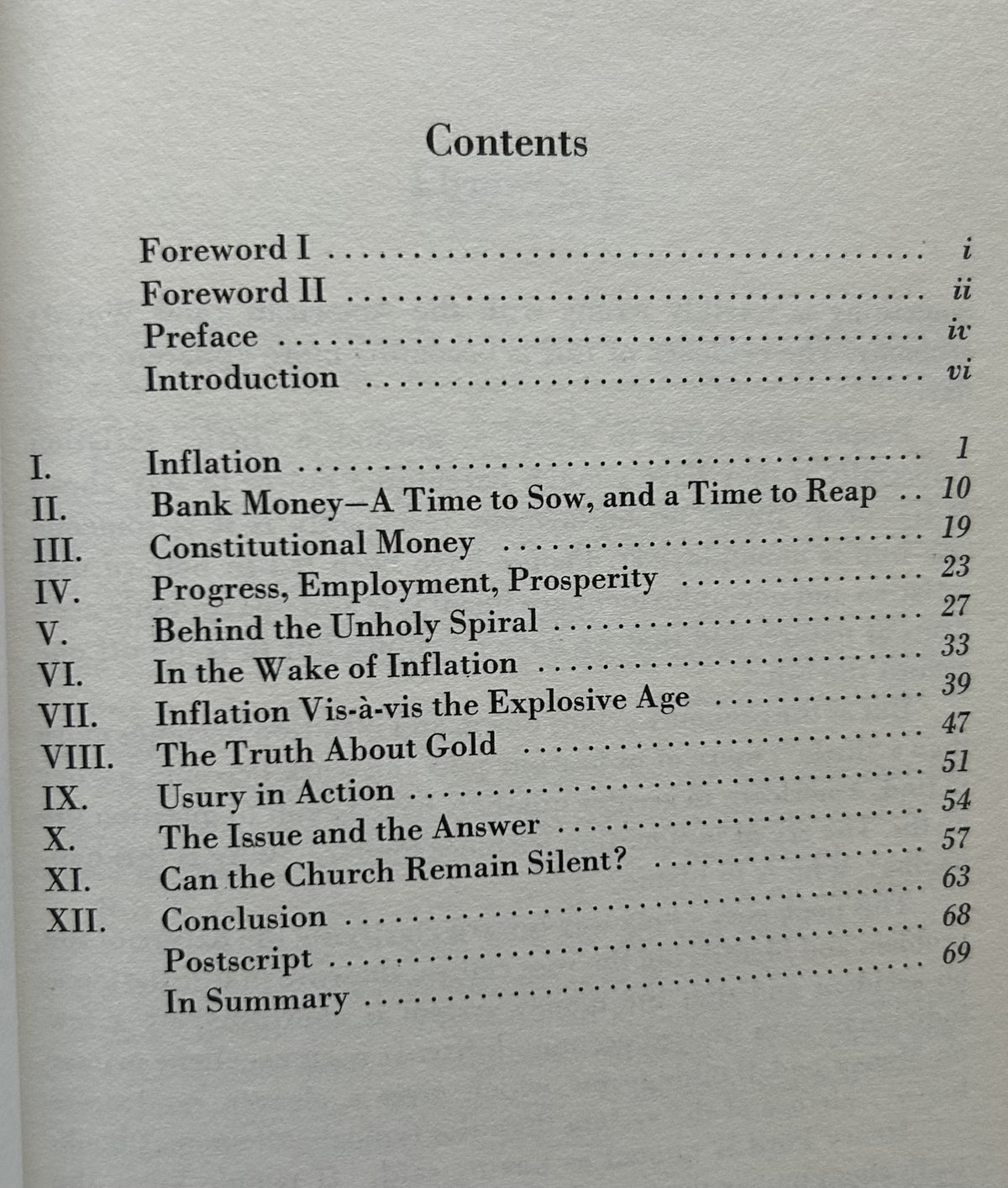 IN THE WAKE OF INFLATION (Of Counterfeit Money) Can the Church Remain Silent?