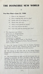 THE INVINCIBLE NEW WORLD (Pre-War Plan of 1940)