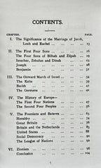 ISRAEL, EUROPE AND THE ANGLO-SAXONS Being An Ancient Key to Modern Happenings, including The League of Nations