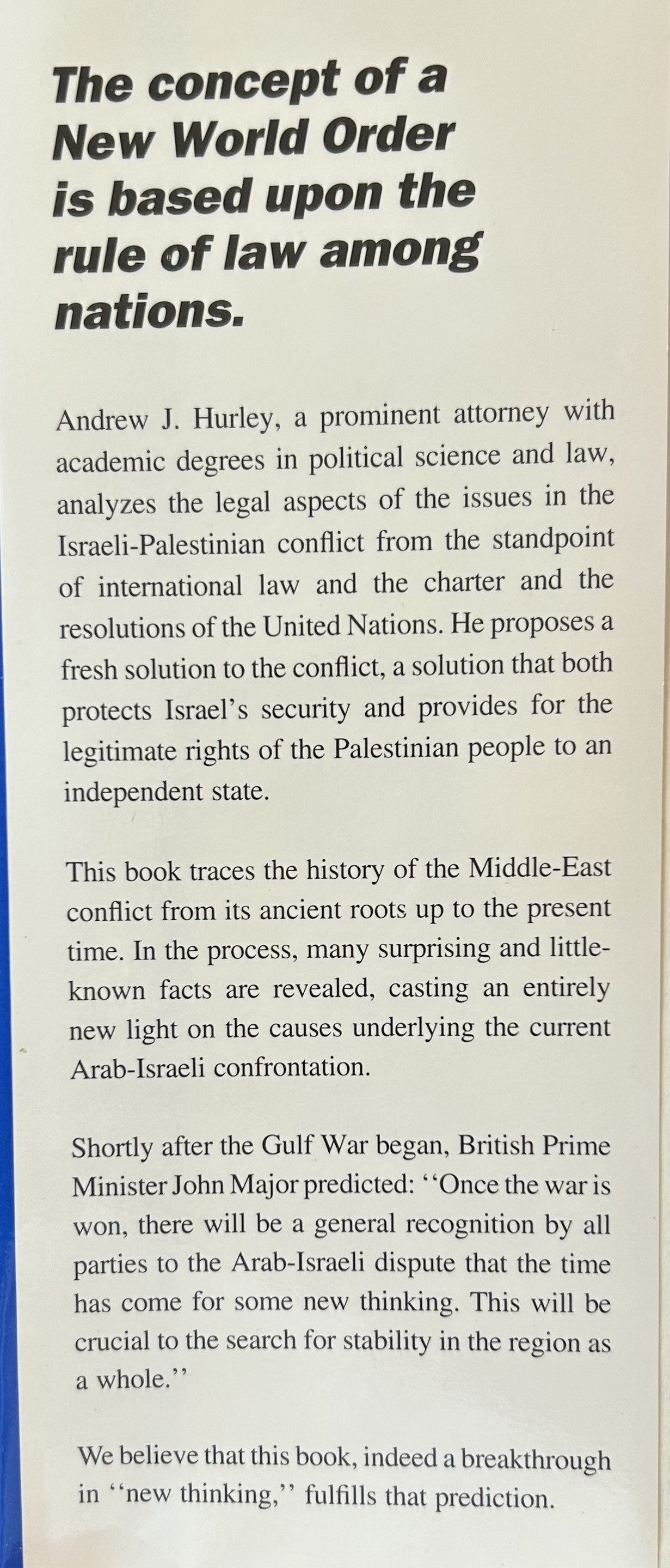 ISRAEL AND THE NEW WORLD ORDER