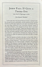 JOHN PAUL II GETS A THIRD EYE: JPII's Pilgrimage to India