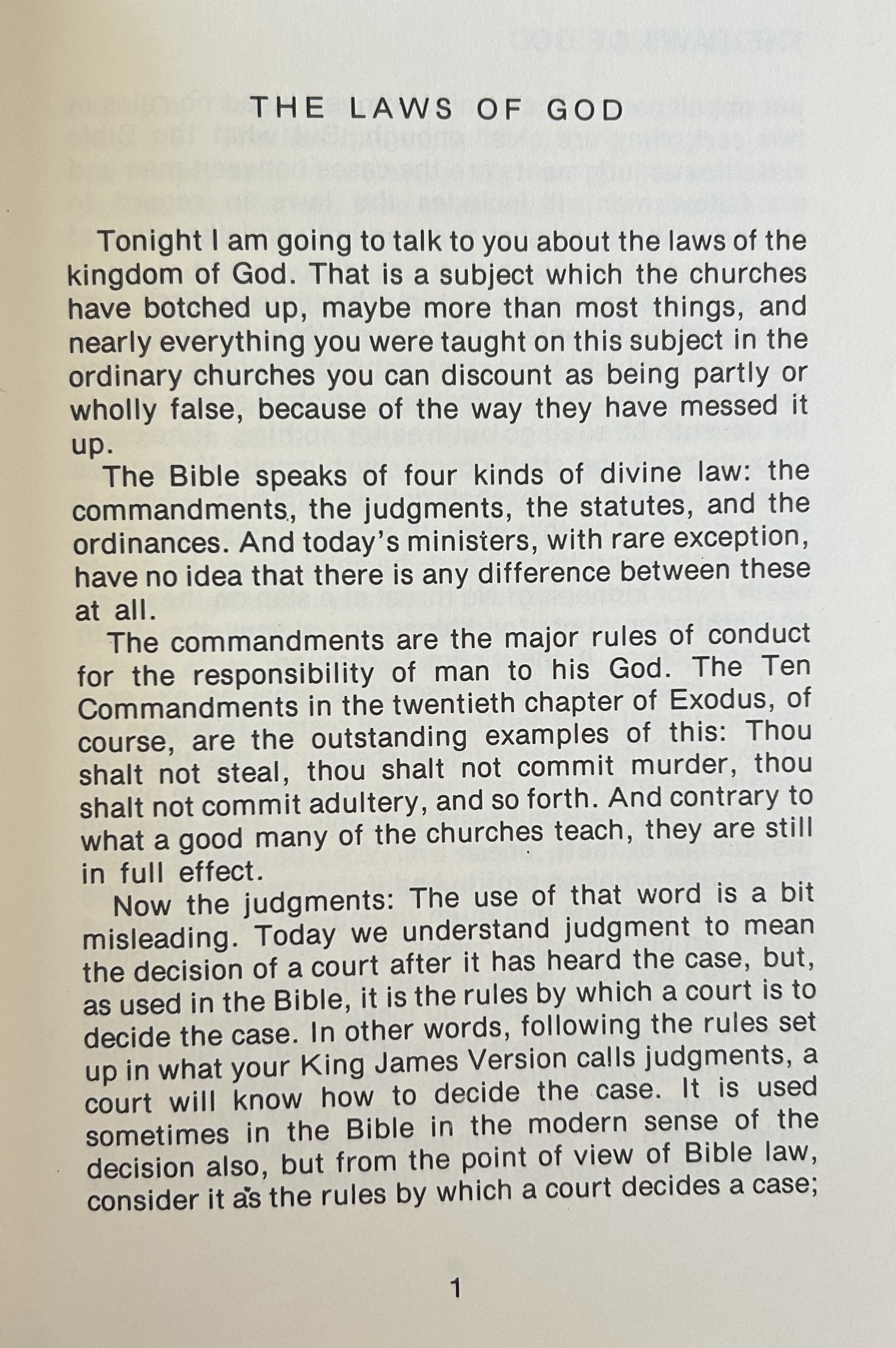 THE LAWS OF GOD
