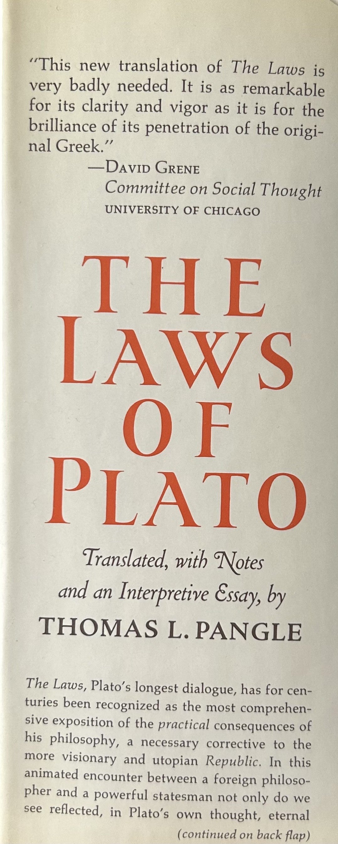 THE LAWS OF PLATO