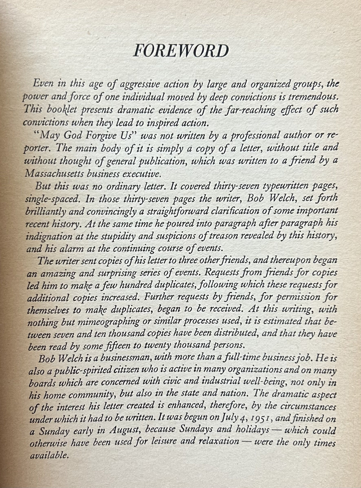 "MAY GOD FORGIVE US" ...Dismissal of General MacArthur