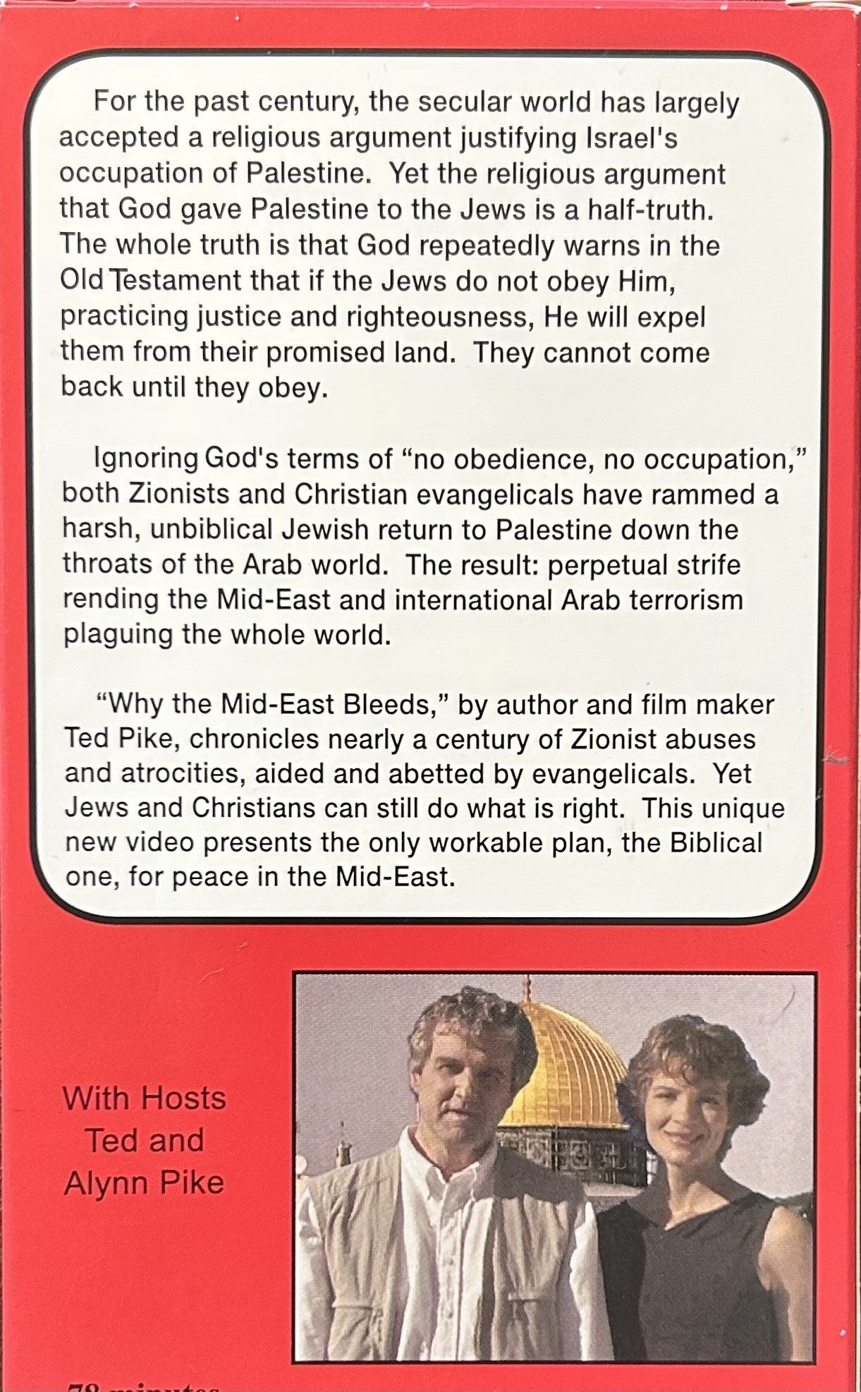 WHY THE MID-EAST BLEEDS (VHS format) Israel's Occupation of Palestine
