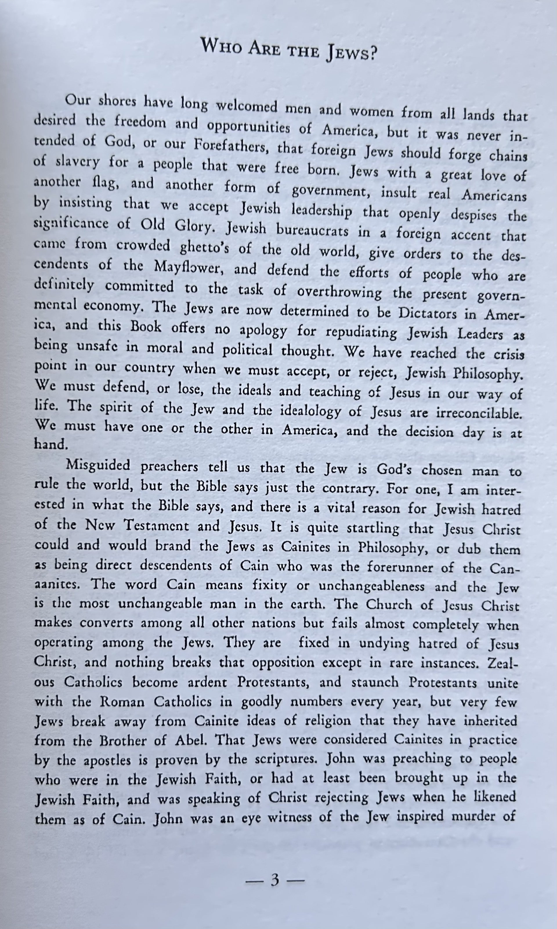 THE MODERN CANAANITES or The Enemies of Jesus Christ