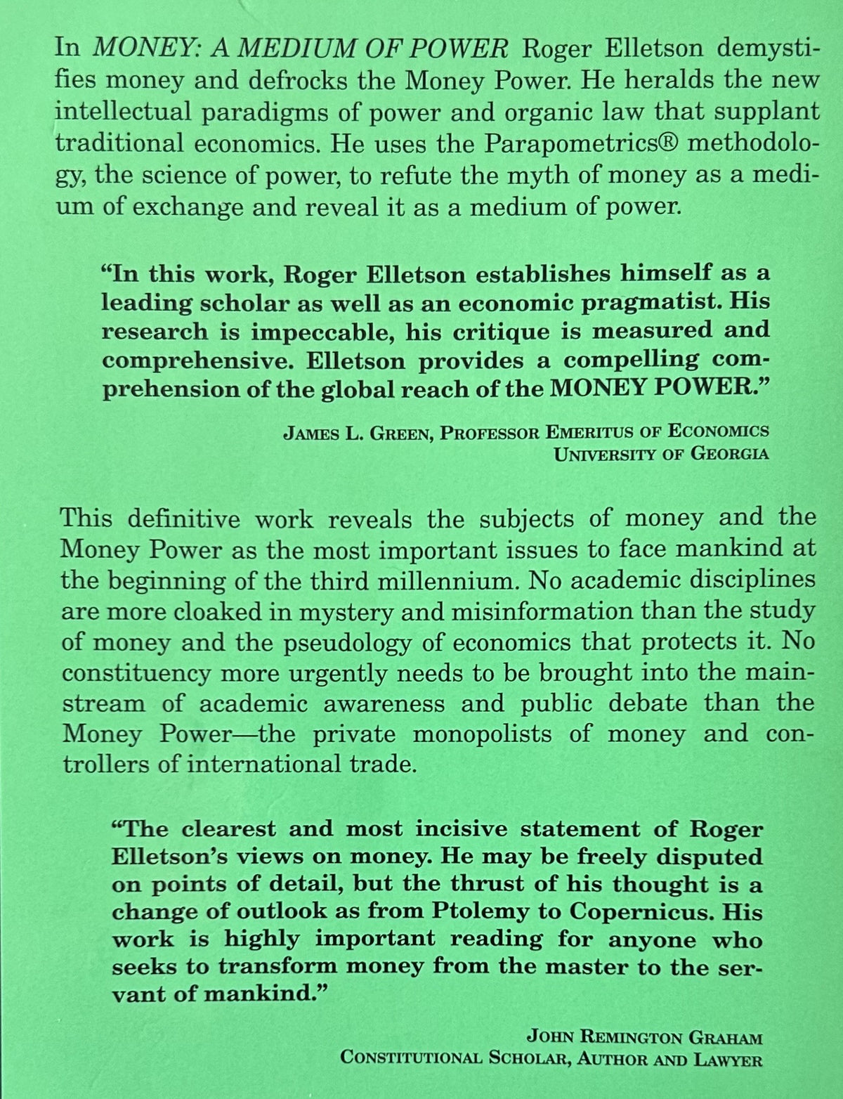 MONEY: A Medium of Power