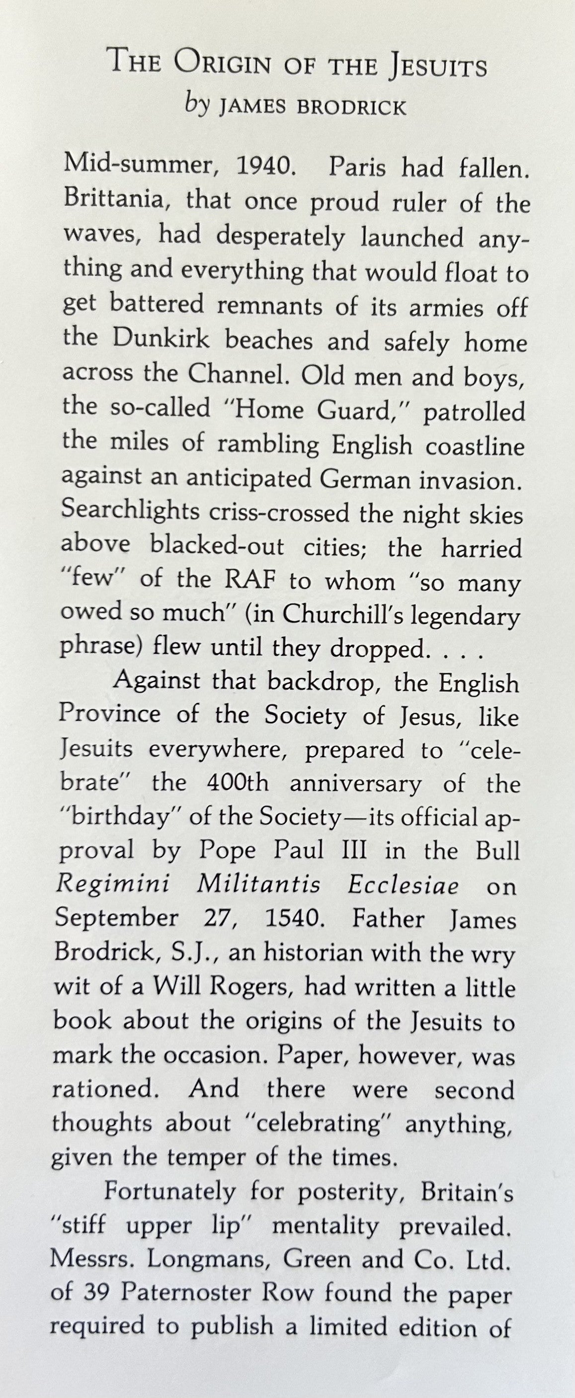 THE ORIGIN OF THE JESUITS