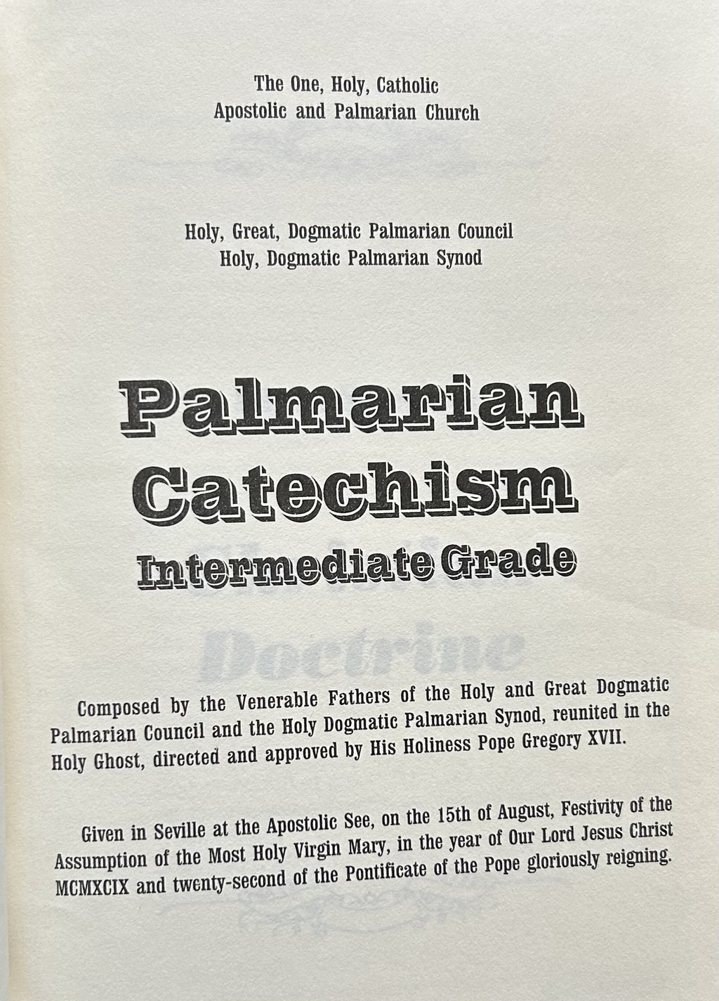 PALMARIAN CATECHISM: Intermediate Grade