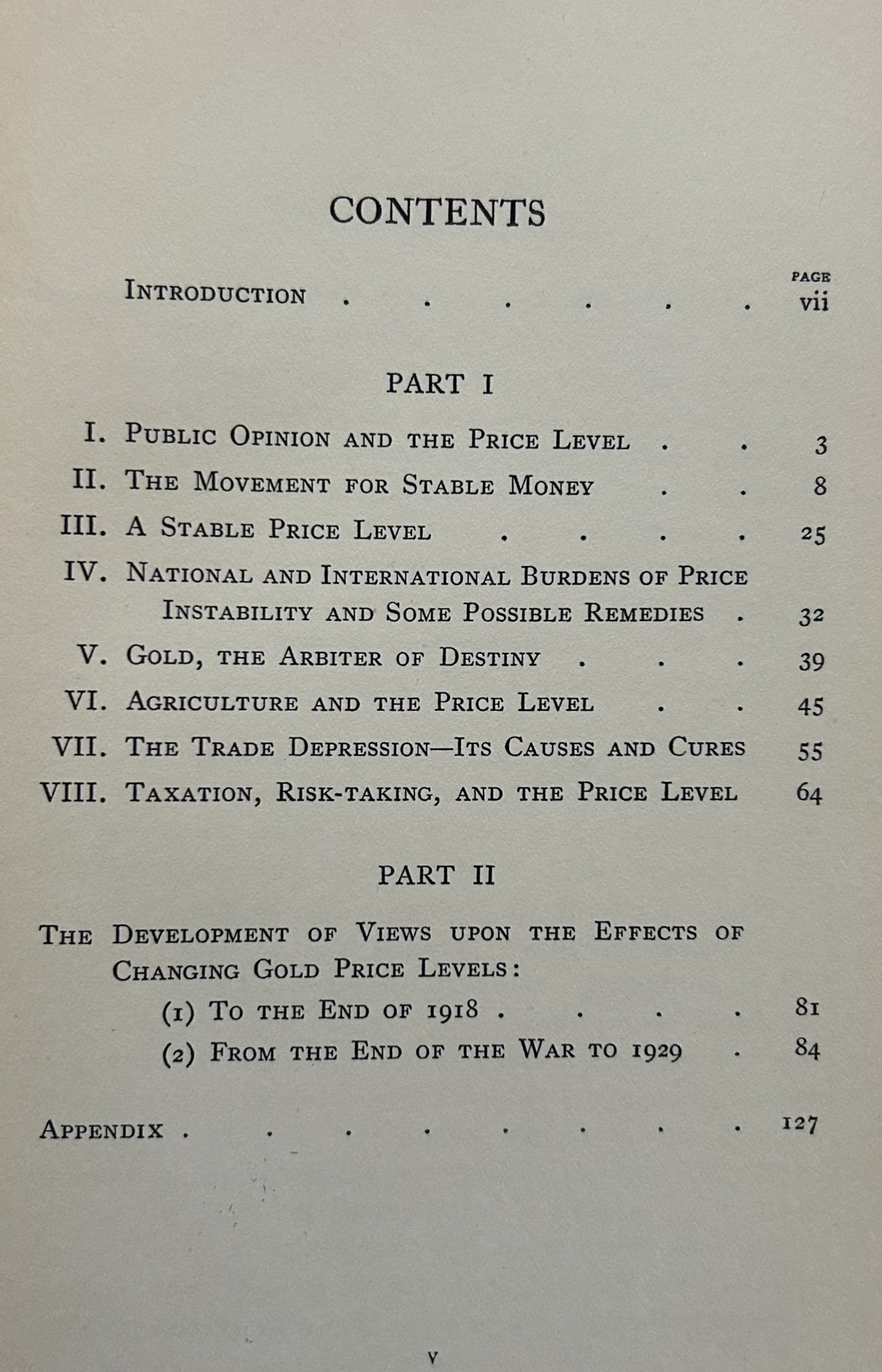 PAPERS ON GOLD AND THE PRICE LEVEL (Signed)