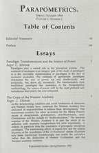 PARAPOMETRICS JOURNAL Vol 1, No.1 Spring/Summer 1998; Misc Money articles